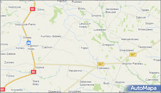 mapa Trębin, Trębin na mapie Targeo