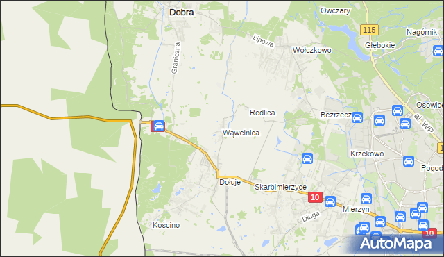 mapa Wąwelnica, Wąwelnica na mapie Targeo