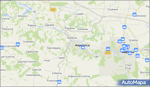 mapa Wąwolnica powiat puławski, Wąwolnica powiat puławski na mapie Targeo