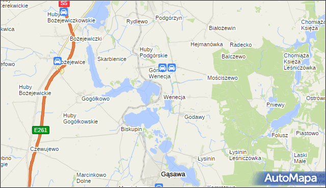 mapa Wenecja gmina Żnin, Wenecja gmina Żnin na mapie Targeo