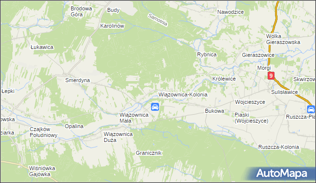 mapa Wiązownica-Kolonia, Wiązownica-Kolonia na mapie Targeo