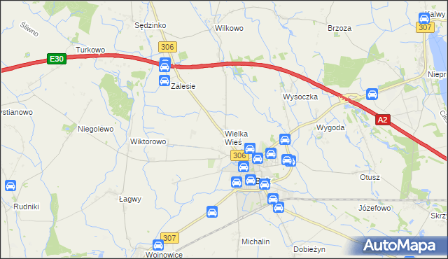 mapa Wielka Wieś gmina Buk, Wielka Wieś gmina Buk na mapie Targeo