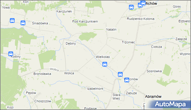 mapa Wielkolas, Wielkolas na mapie Targeo