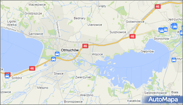 mapa Wójcice gmina Otmuchów, Wójcice gmina Otmuchów na mapie Targeo