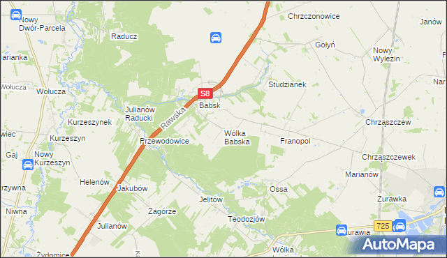 mapa Wólka Babska, Wólka Babska na mapie Targeo