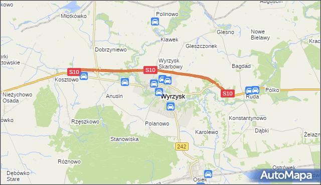 mapa Wyrzysk, Wyrzysk na mapie Targeo