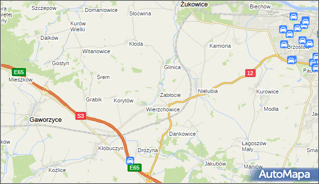 mapa Zabłocie gmina Żukowice, Zabłocie gmina Żukowice na mapie Targeo