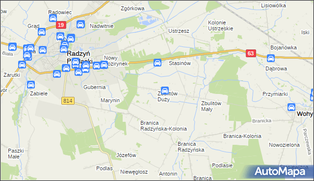 mapa Zbulitów Duży, Zbulitów Duży na mapie Targeo