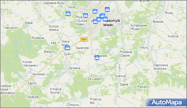 mapa Zdziarzec, Zdziarzec na mapie Targeo
