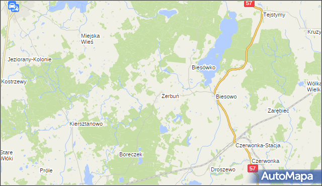 mapa Zerbuń, Zerbuń na mapie Targeo