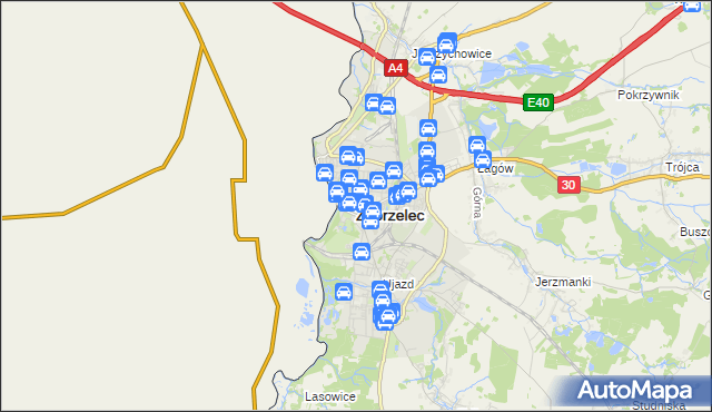mapa Zgorzelec, Zgorzelec na mapie Targeo