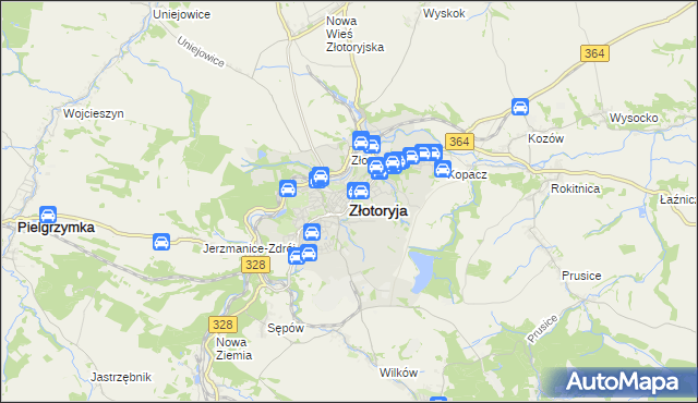 mapa Złotoryja, Złotoryja na mapie Targeo