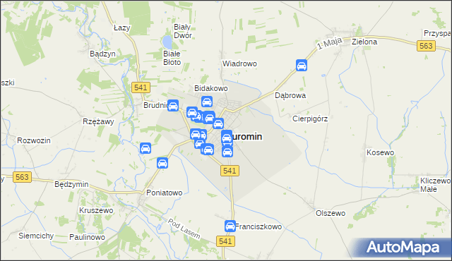 mapa Żuromin, Żuromin na mapie Targeo