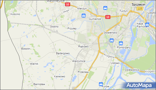 mapa Rajkowo, Rajkowo na mapie Targeo