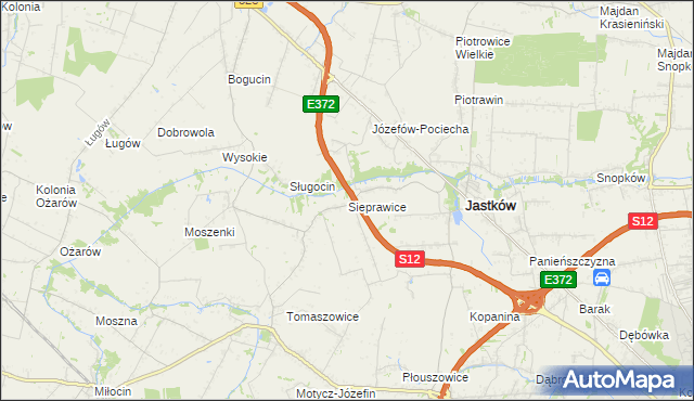 mapa Sieprawice, Sieprawice na mapie Targeo