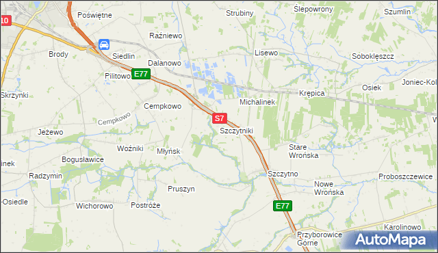 mapa Szczytniki gmina Załuski, Szczytniki gmina Załuski na mapie Targeo