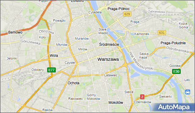 mapa Warszawy, Warszawa na mapie Targeo