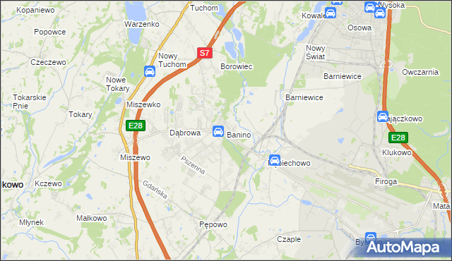 mapa Banino, Banino na mapie Targeo