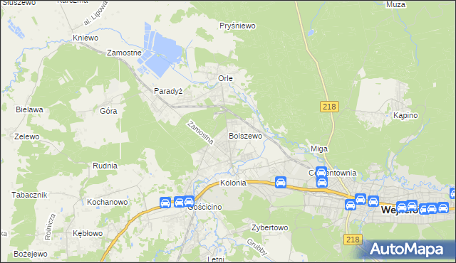 mapa Bolszewo, Bolszewo na mapie Targeo