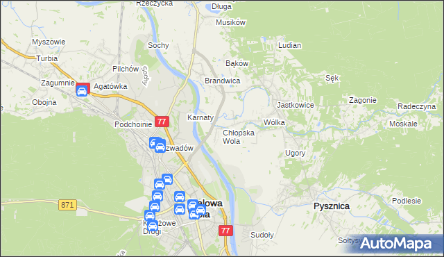 mapa Chłopska Wola, Chłopska Wola na mapie Targeo