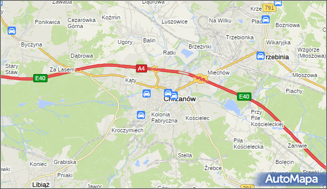 mapa Chrzanów, Chrzanów na mapie Targeo
