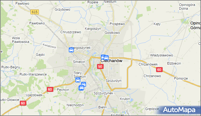mapa Ciechanów, Ciechanów na mapie Targeo