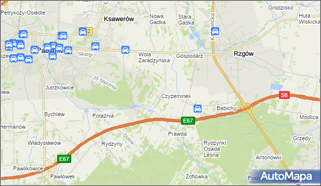 mapa Czyżeminek, Czyżeminek na mapie Targeo
