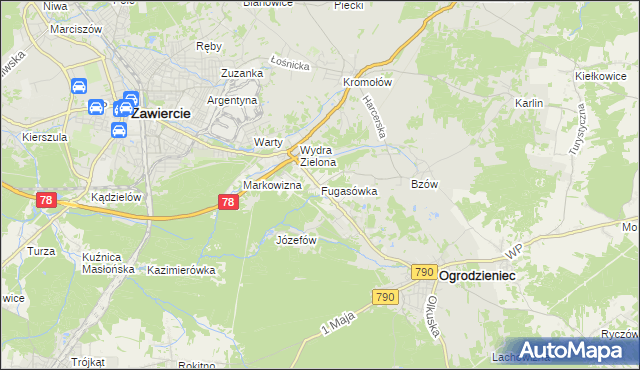 mapa Fugasówka, Fugasówka na mapie Targeo