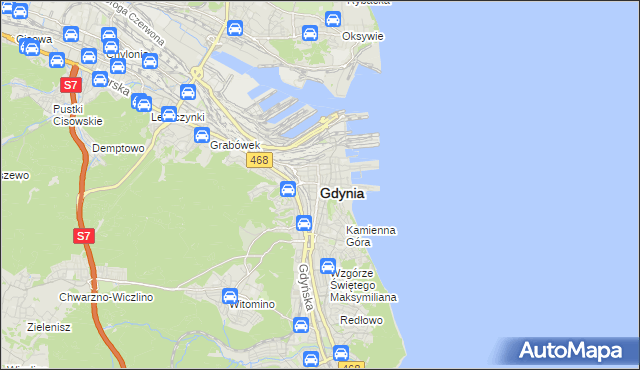 mapa Gdyni, Gdynia na mapie Targeo