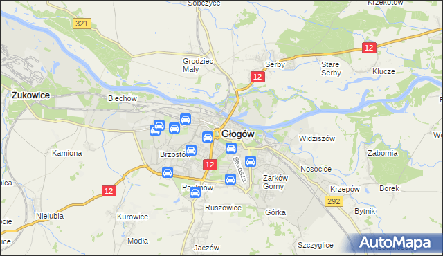 mapa Głogów, Głogów na mapie Targeo