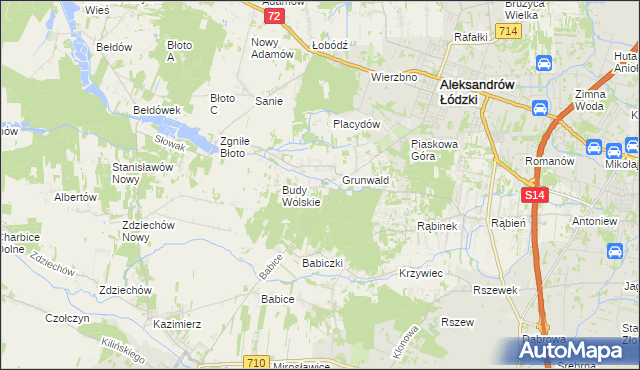 mapa Izabelin gmina Aleksandrów Łódzki, Izabelin gmina Aleksandrów Łódzki na mapie Targeo