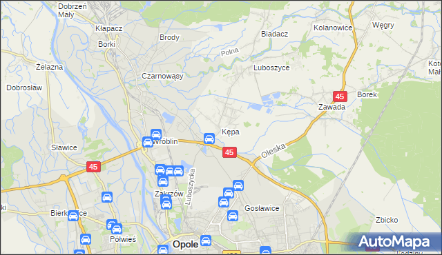 mapa Kępa gmina Łubniany, Kępa gmina Łubniany na mapie Targeo
