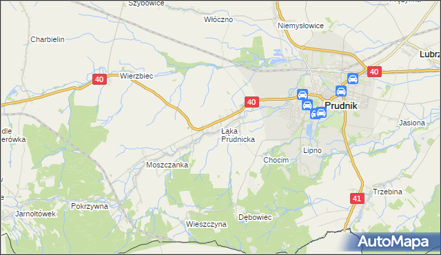 mapa Łąka Prudnicka, Łąka Prudnicka na mapie Targeo