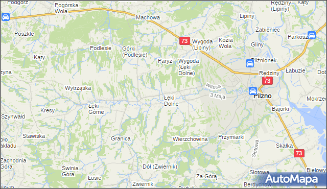 mapa Łęki Dolne, Łęki Dolne na mapie Targeo