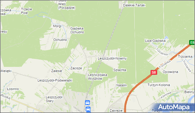 mapa Leszczydół-Nowiny, Leszczydół-Nowiny na mapie Targeo