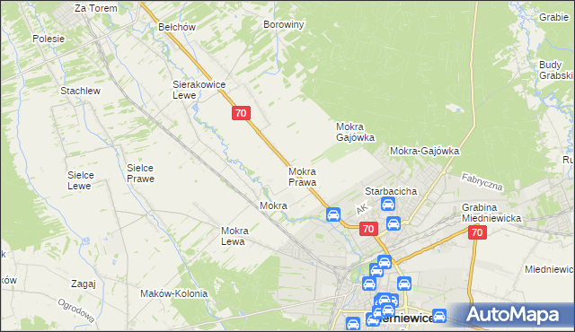 mapa Mokra Prawa, Mokra Prawa na mapie Targeo