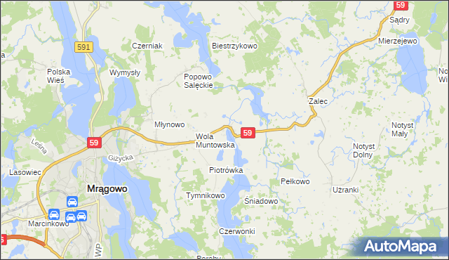 mapa Muntowo, Muntowo na mapie Targeo