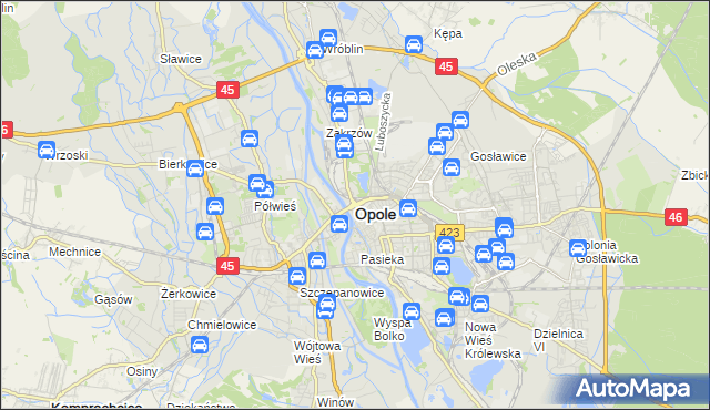 mapa Opola, Opole na mapie Targeo