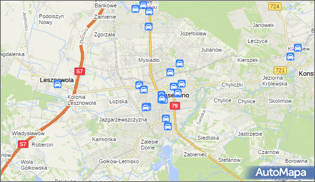mapa Piaseczno, Piaseczno na mapie Targeo