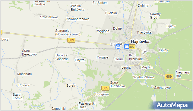 mapa Progale, Progale na mapie Targeo