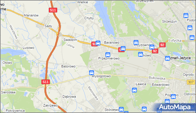 mapa Przeźmierowo, Przeźmierowo na mapie Targeo