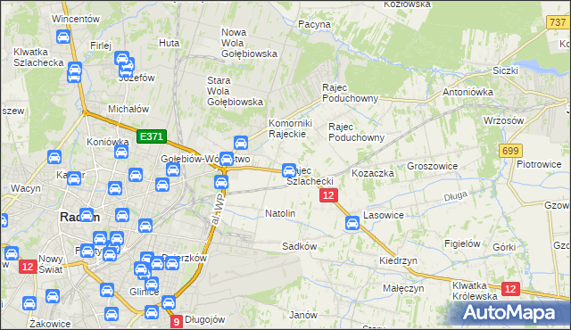 mapa Rajec Szlachecki, Rajec Szlachecki na mapie Targeo