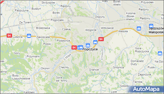 mapa Ropczyce, Ropczyce na mapie Targeo