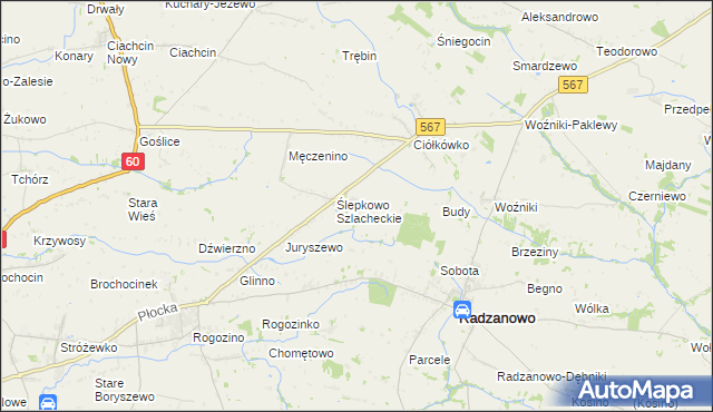 mapa Ślepkowo Królewskie, Ślepkowo Królewskie na mapie Targeo