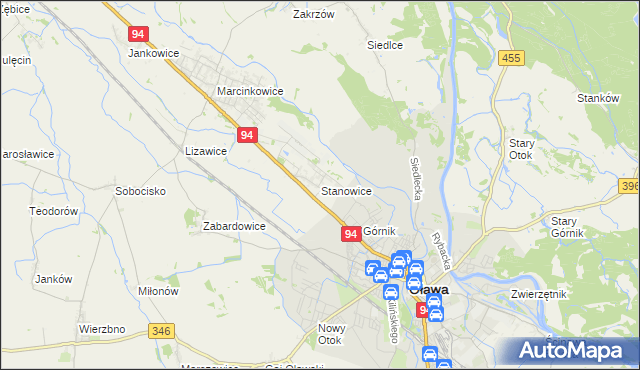mapa Stanowice gmina Oława, Stanowice gmina Oława na mapie Targeo