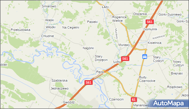 mapa Stary Drożęcin, Stary Drożęcin na mapie Targeo
