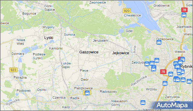 mapa Szczerbice, Szczerbice na mapie Targeo