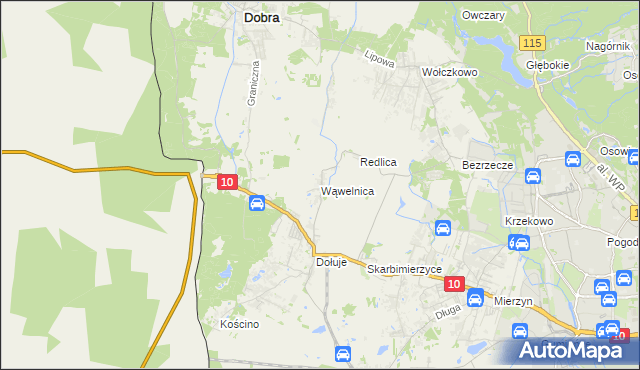 mapa Wąwelnica, Wąwelnica na mapie Targeo