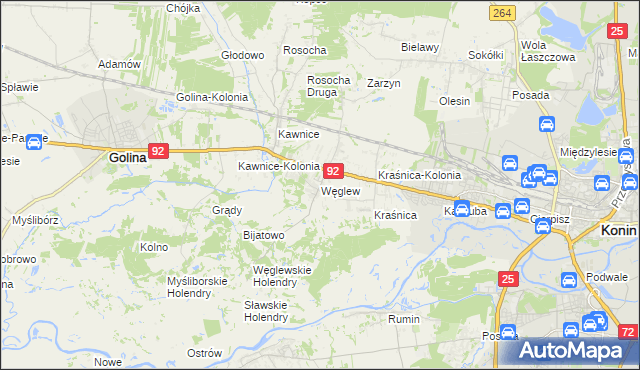 mapa Węglew, Węglew na mapie Targeo