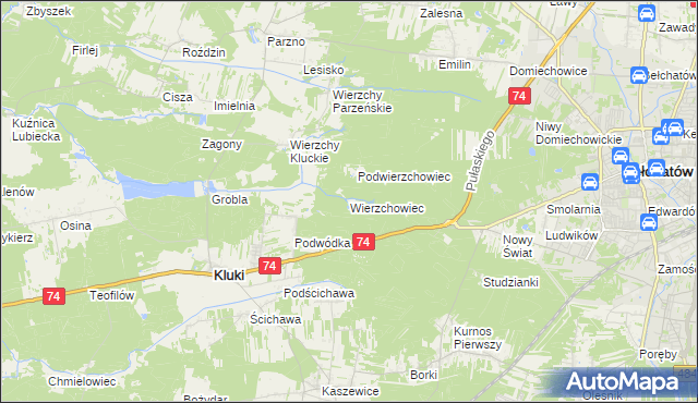 mapa Wierzchowiec, Wierzchowiec na mapie Targeo